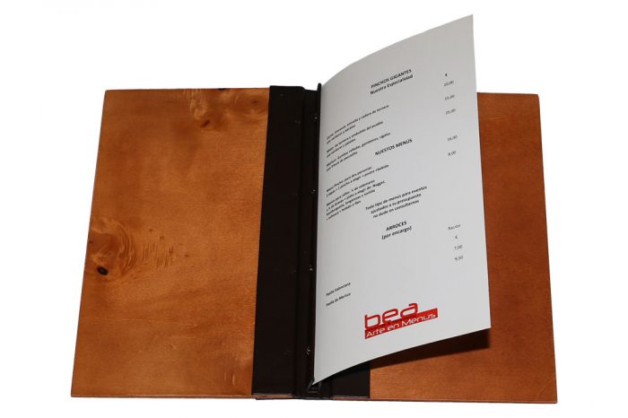 Porte-menu AWEM6560 -19x32cm bois traité couleur spéciale 4 vis