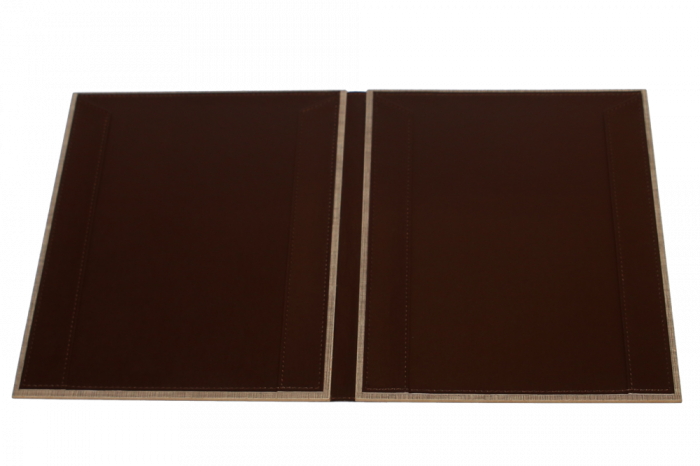 AWEM326 - Ementa A4 Madeira Laminada - 15x32 - 19x32 com interior com guias livro cheques