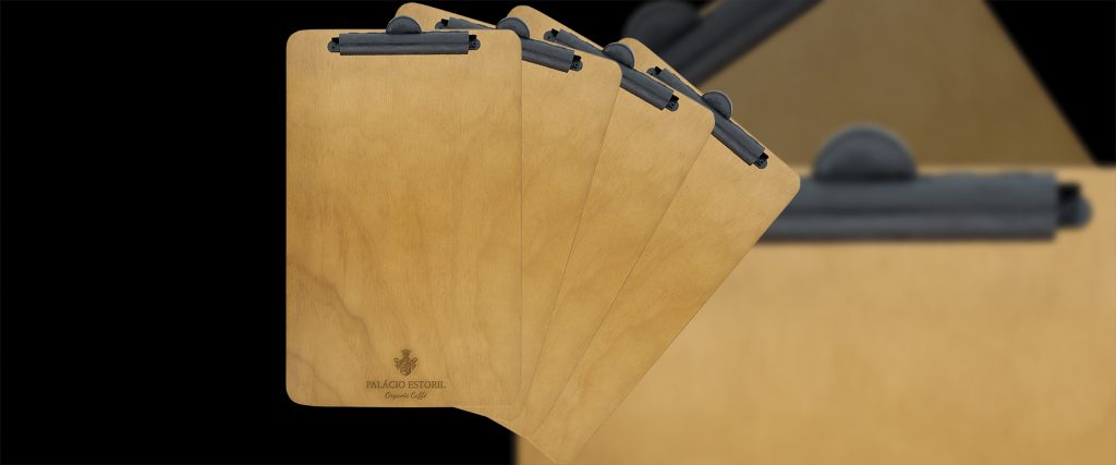 Wooden clipboards for restaurant menus and menus